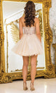 Dancing Queen 3411 – Beaded Lace Applique Glitter Tulle Mini Dress