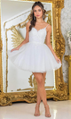 Dancing Queen 3413 – Beaded Lace Bodice Short Tulle A-Line Dress