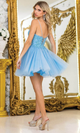 Dancing Queen 3413 – Beaded Lace Bodice Short Tulle A-Line Dress