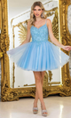 Dancing Queen 3413 – Beaded Lace Bodice Short Tulle A-Line Dress