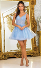 Dancing Queen 3414 – Sparkling Embroidered Tulle A-Line Short Dress