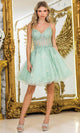 Dancing Queen 3419 – Beaded Floral Embroidered Illusion Corset A-Line Dress