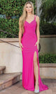 Dancing Queen 4283 – Lace-Up Back Sheath Prom Dress