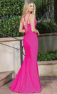 Dancing Queen 4283 – Lace-Up Back Sheath Prom Dress
