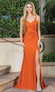 Dancing Queen 4283 – Lace-Up Back Sheath Prom Dress