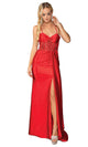 Dancing Queen 4439 – Elegant Floral Beaded Sheath Gown