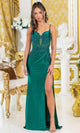 Dancing Queen 4472 – Beaded Illusion Bodice Sheath Gown with Slit