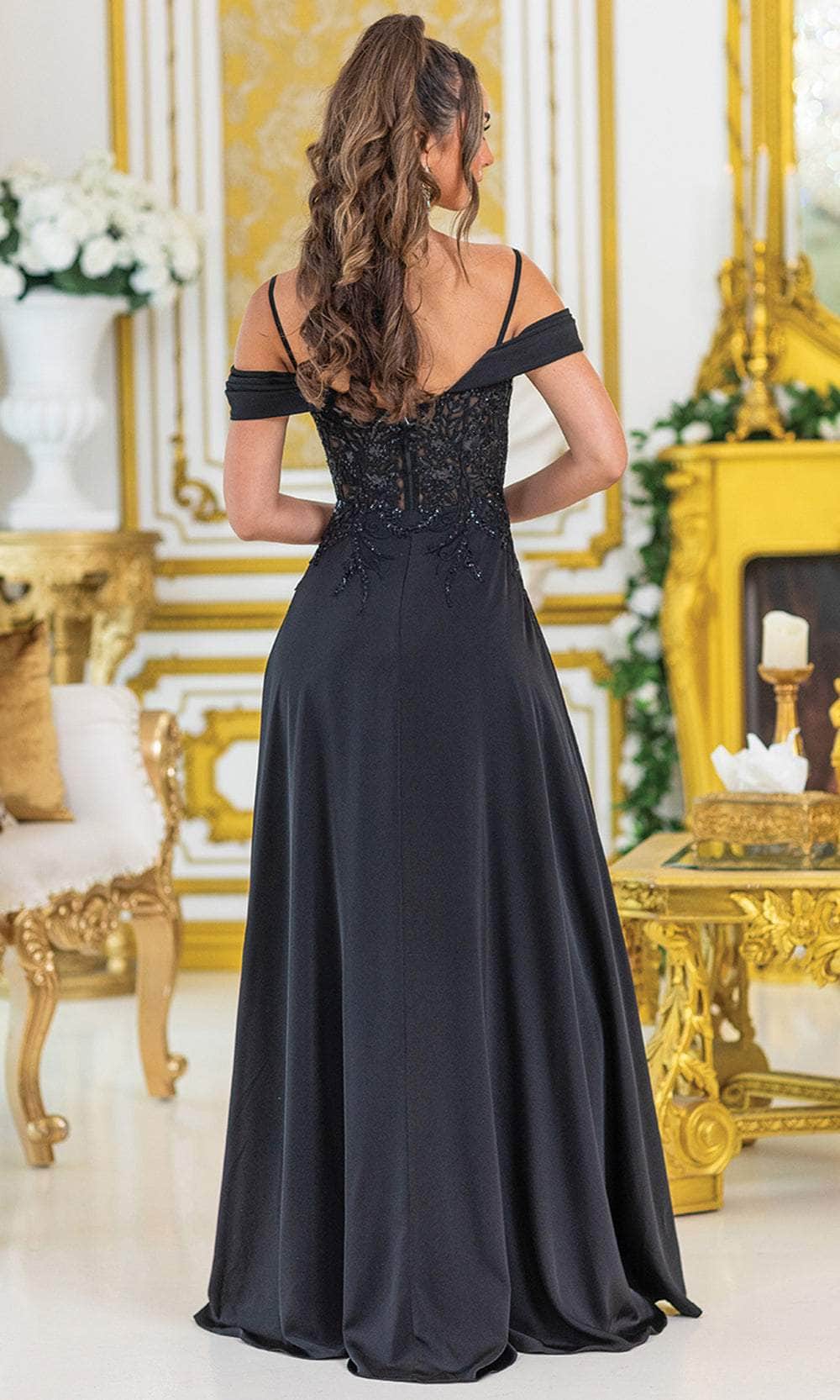 Dancing Queen 4474 – Beaded Off-Shoulder A-Line Gown