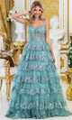 Dancing Queen 4478 – Embroidered Corset Sweetheart Ballgown with Ruffled Skirth Ruffles