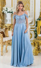Dancing Queen 4482 – Off-Shoulder Floral Lace A-Line Gown