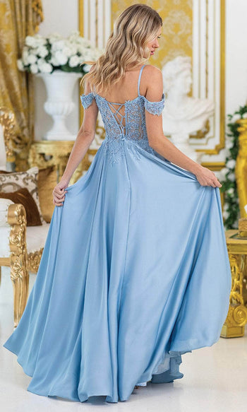 Dancing Queen 4482 – Off-Shoulder Floral Lace A-Line Gown