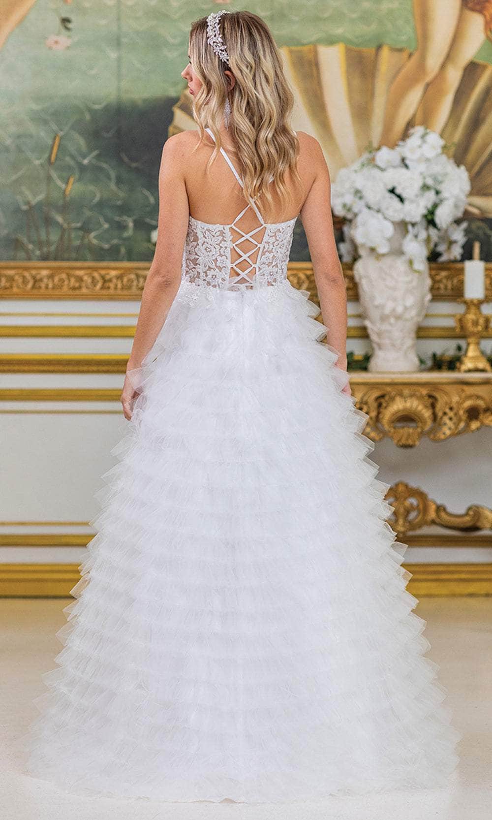 Dancing Queen 4491 – Sequin & Floral Embroidered Sweetheart Ruffled Ballgown