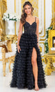 Dancing Queen 4491 – Sequin & Floral Embroidered Sweetheart Ruffled Ballgown