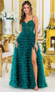 Dancing Queen 4491 – Sequin & Floral Embroidered Sweetheart Ruffled Ballgown