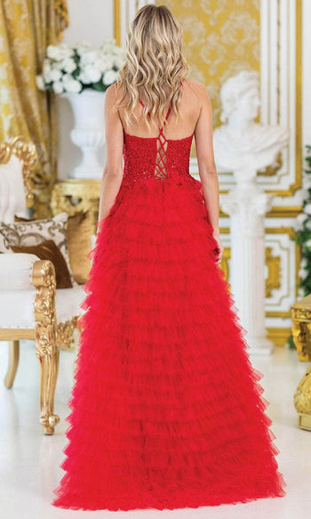 Dancing Queen 4491 – Sequin & Floral Embroidered Sweetheart Ruffled Ballgown