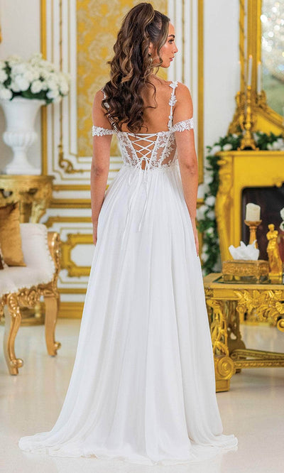 Dancing Queen 4506 – Off-Shoulder A-Line Slit Gown