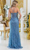 Dancing Queen 4533 – Glamorous Sequined Illusion Sheath Gown with High Slit