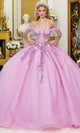 Dancing Queen 5007 - Sheer Sleeve Floral Appliqued Quince Dress Quinceanera Dresses XS / Lilac/Blush
