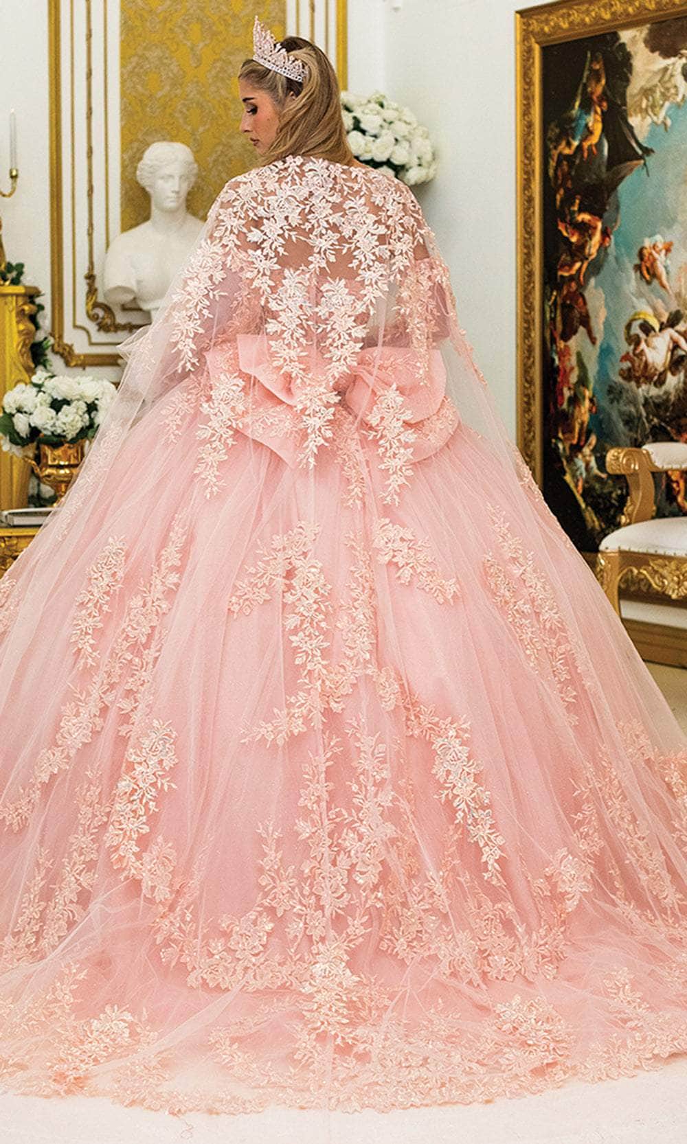 Dancing Queen 5020 - Sweetheart Embroidered Ballgown with Puff Sleeve Quinceanera Dresses XS / Blush