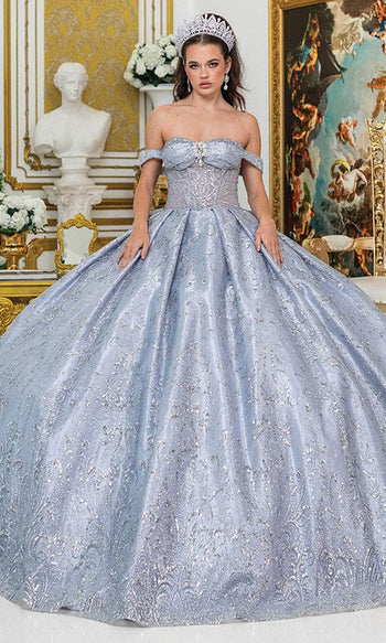 Dancing Queen 5043 - Embroidered Lace Glitter Ballgown Ball Gowns