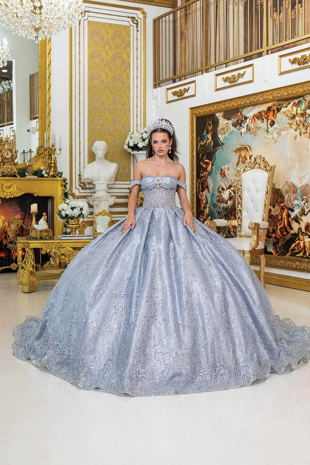 Dancing Queen 5043 - Embroidered Lace Glitter Ballgown Ball Gowns