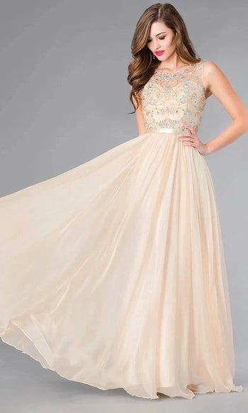 Dancing Queen 8736 - Embellished Pleated A-line Gown Evening Dresses