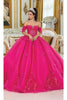 Dancing Queen DQ-1987 Beautiful Pink Quinceañera Dress for a Fairytale - FUCHSIA PRINT / XS - Dress