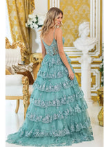 Dancing Queen DQ-4478 Elegant Sage Green Prom Ball Gown