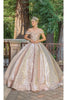 Dancing Queen Dresses DQ-1559 Quinceañera Gown with Voluminous Skirt - Rose gold / XS - Dress