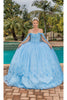 Dancing Queen Dresses DQ-1676 Quinceañera Gown with Full Tulle Skirt - Bahama Blue / XS - Dress