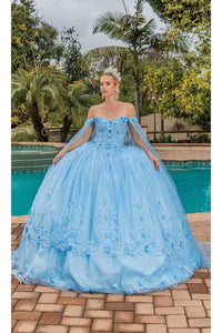 Dancing Queen Dresses DQ-1676 Quinceañera Gown with Full Tulle Skirt - Dress