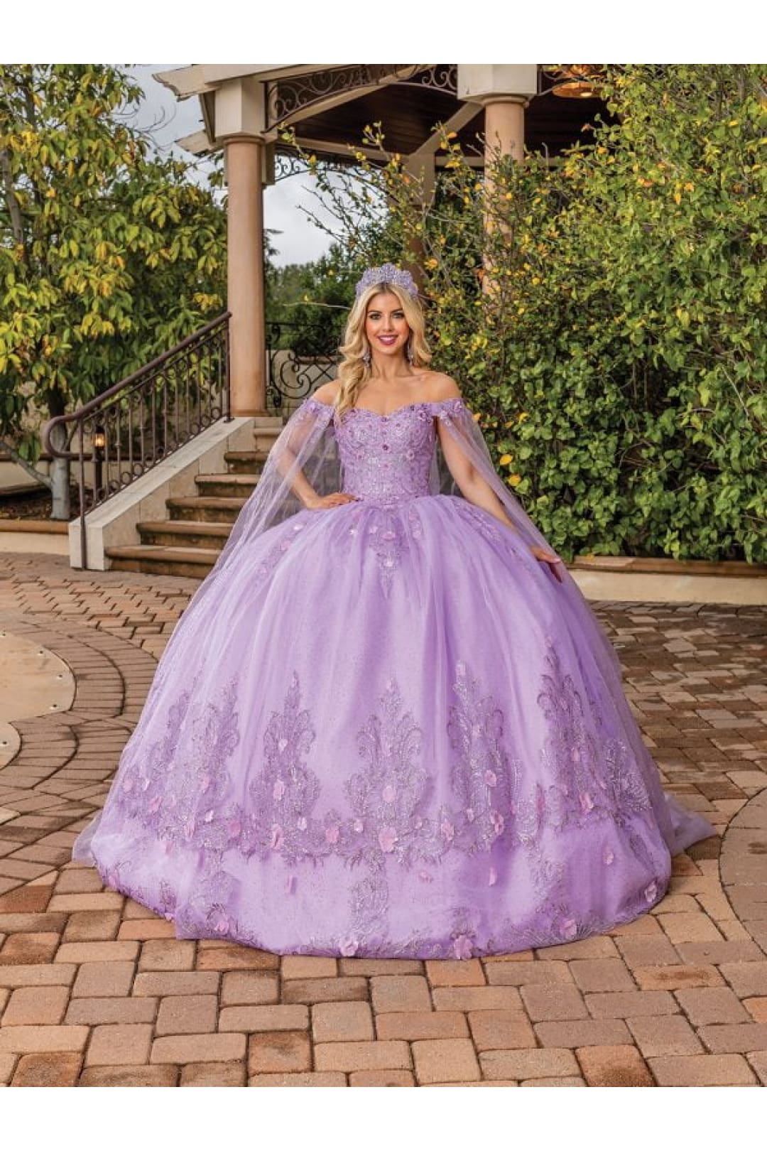 Dancing Queen Dresses DQ-1676 Quinceañera Gown with Full Tulle Skirt - Lilac / XS - Dress