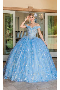 Dancing Queen Dresses DQ-1694 Quinceañera Gorgeous Quince Dress - Bahama Blue / XS - Dress