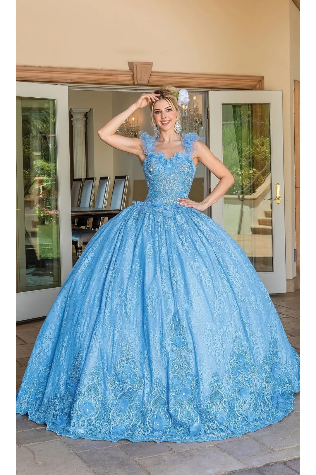 Dancing Queen Dresses DQ-1721 Quinceañera for a Mesmerizing Look - Bahama Blue / XS - Dress
