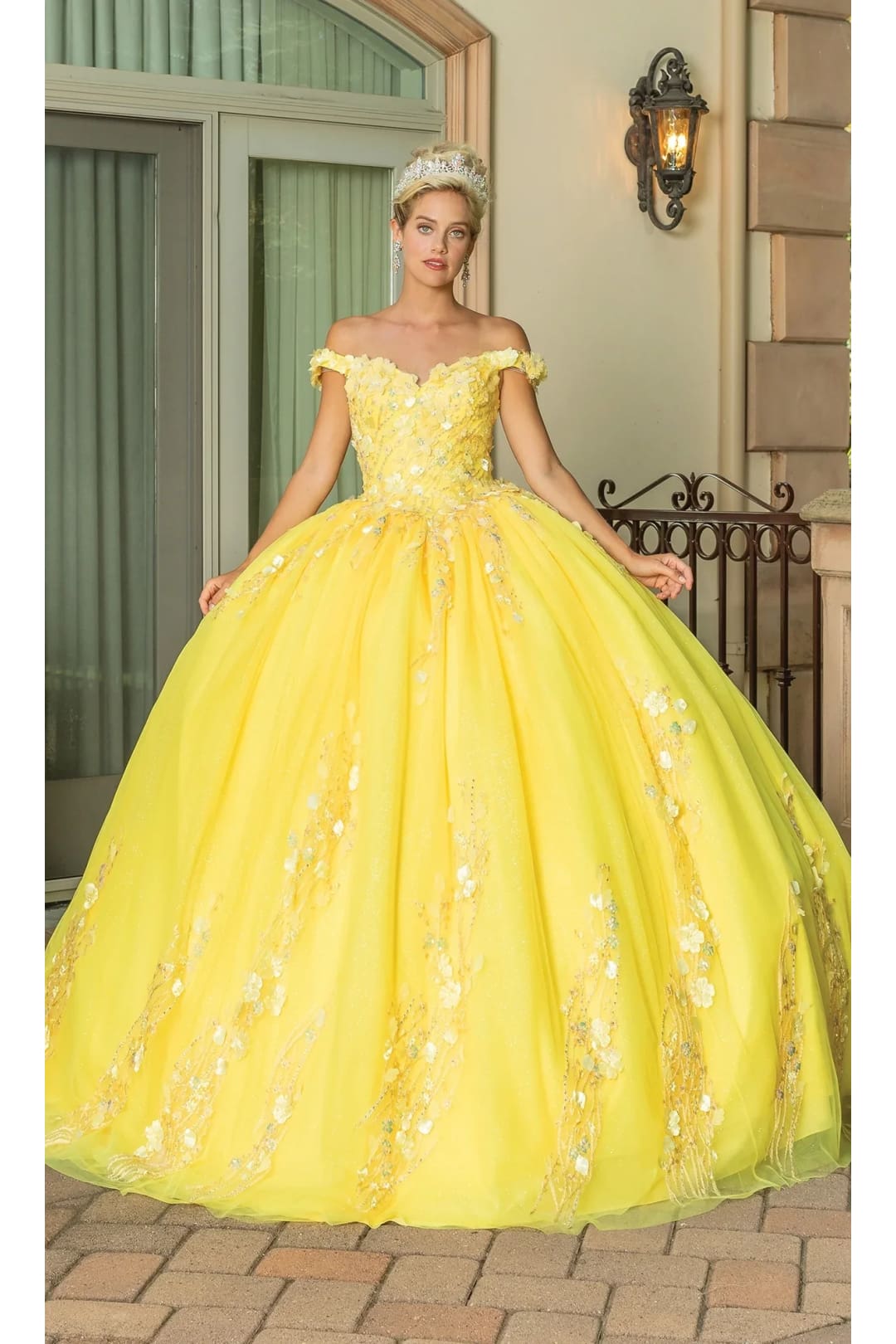Dancing Queen Dresses DQ-1775 Quinceanera Gown for Classic Elegance - Yellow / XS - Dress