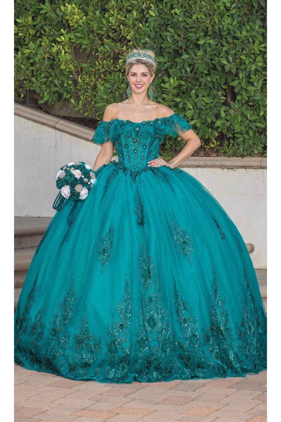 Dancing Queen Dresses DQ-1794 Quinceanera Gown for Radiant Elegance - Teal / XS - Dress