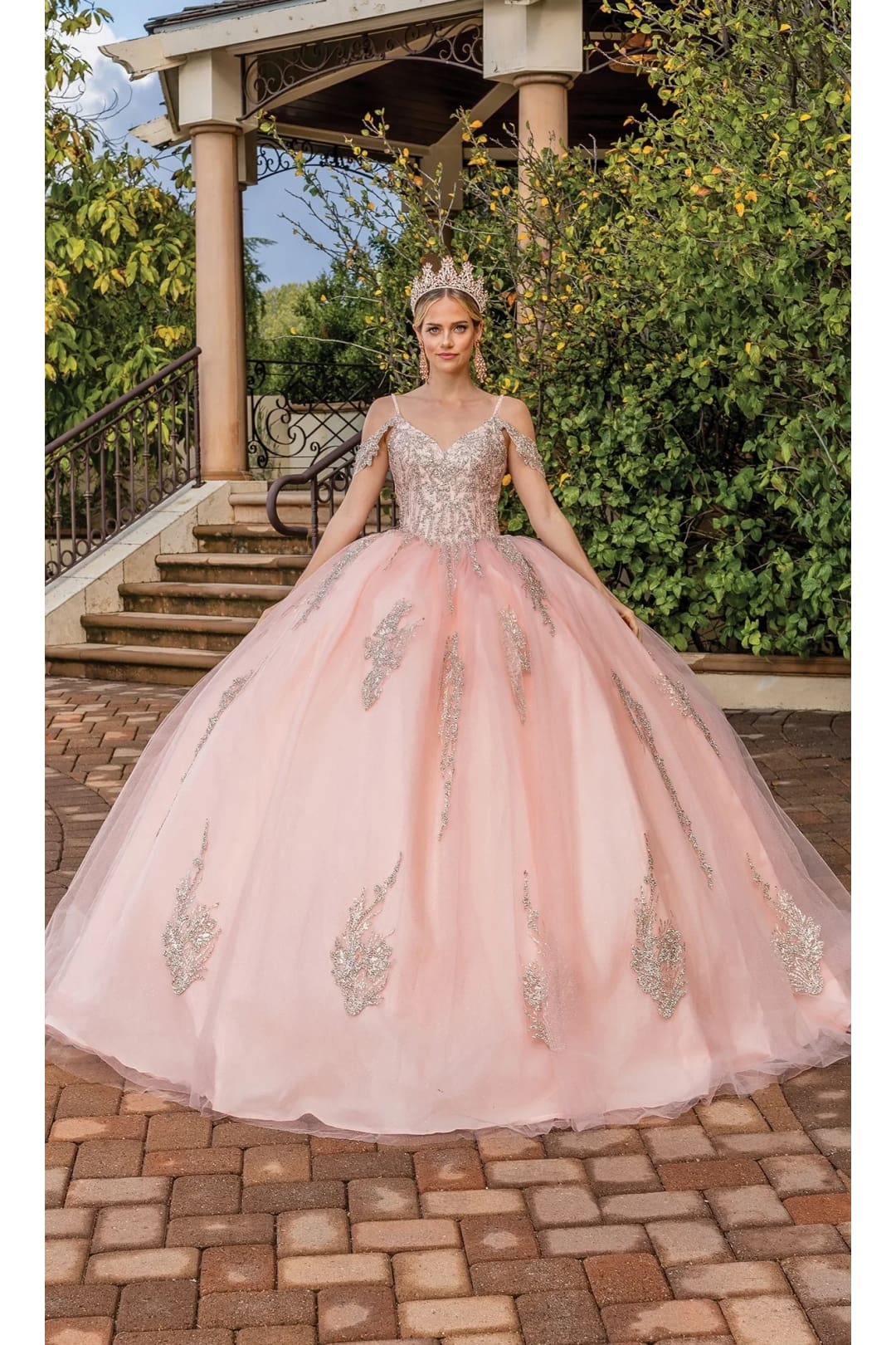 Dancing Queen Dresses DQ-1811 Quinceañera Gown for a Show-Stopping Look - Rose gold / XS - Dress