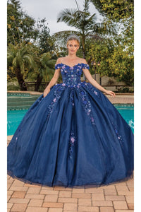 Dancing Queen Dresses DQ-1832 Quinceanera Gown for a Dreamy Celebration - Navy / XS - Dress