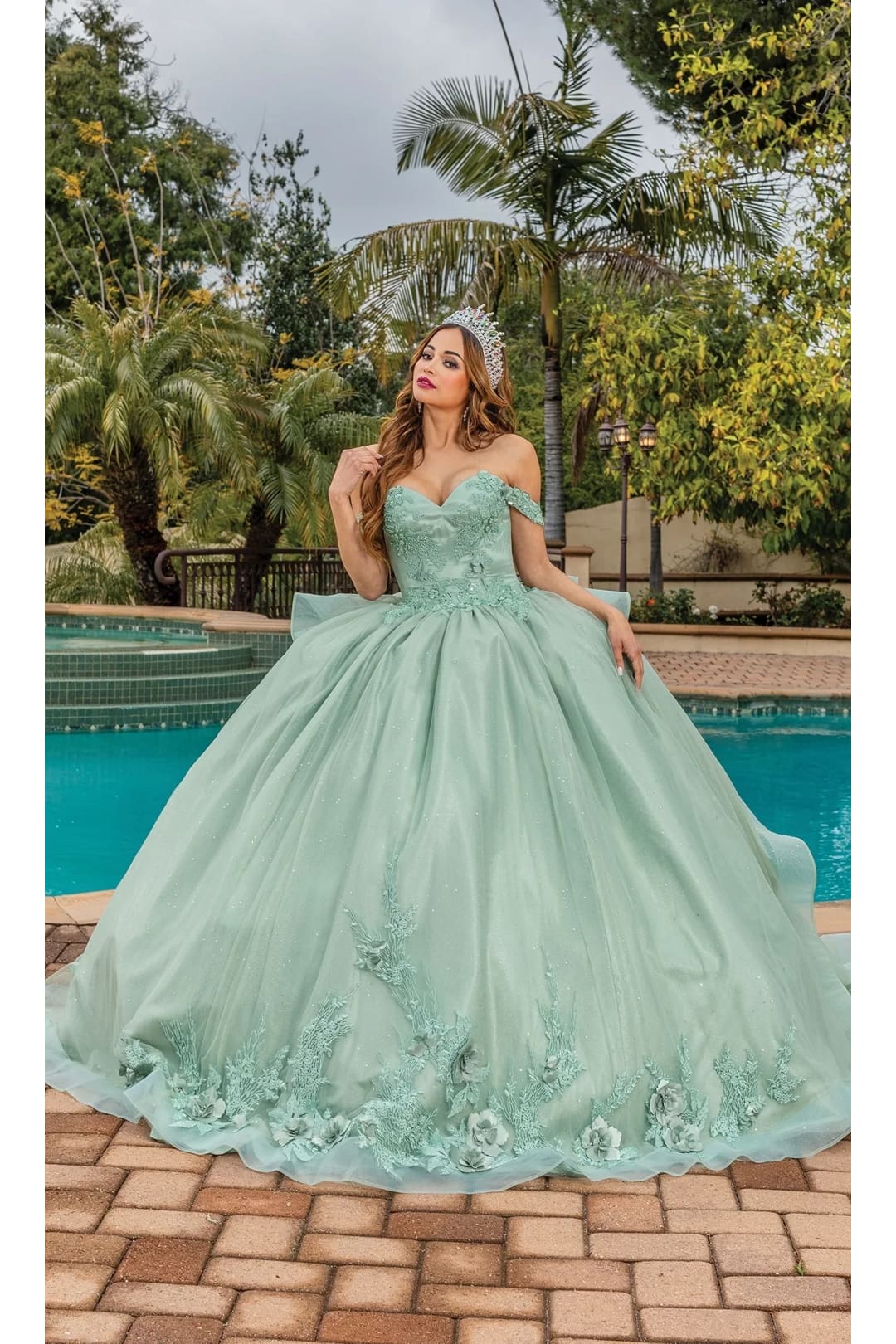 Dancing Queen Dresses DQ-1833 Quinceanera Gown for Timeless Elegance - Sage / XS - Dress
