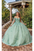 Dancing Queen Dresses DQ-1853 Quinceañera Ball Gown with Beaded Corset - Sage / XS - Dress