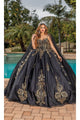 Dancing Queen Dresses DQ-1866 Elegant Quinceañera Ball Gown - Black / XS - Dress