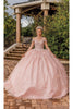 Dancing Queen Dresses DQ-1868 Quinceañera Ball Gown with Beaded Bodice - Rose gold / XS - Dress