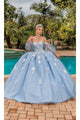 Dancing Queen Dresses DQ-1871 Regal Quinceañera Ball Gown - Ice Silver / XS - Dress