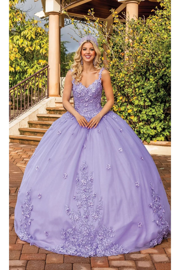 Dancing Queen Dresses DQ-1898 Quinceañera Ball Gown with Beaded Bodice - Lilac / XS - Dress