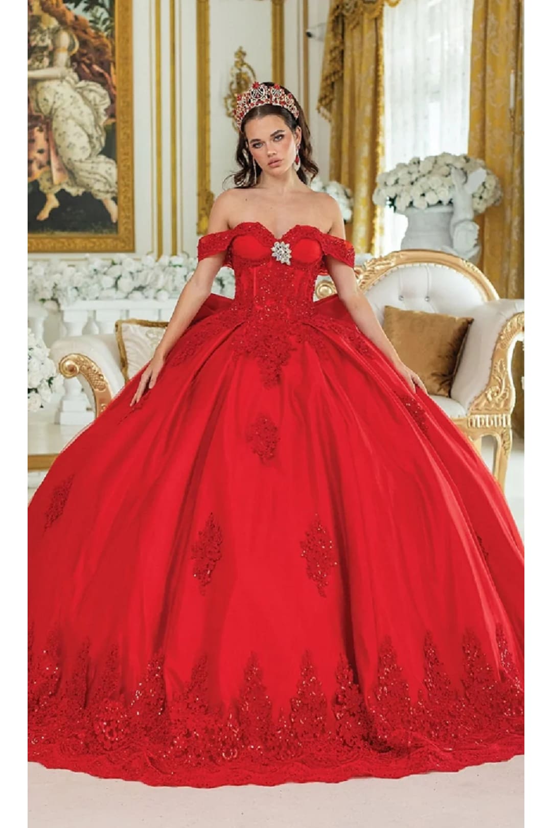 Dancing Queen Dresses DQ-1913 Quinceanera Elegant and Timeless Gown - Red / XS - Dress