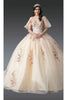 Dancing Queen Dresses DQ-1926 Quinceañera Champagne Ball Gown - Champagne / M - Dress