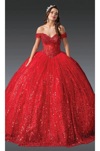 Dancing Queen Dresses DQ-1982 Timeless Elegance Quinceañera Dream Gown - Red / XS - Dress