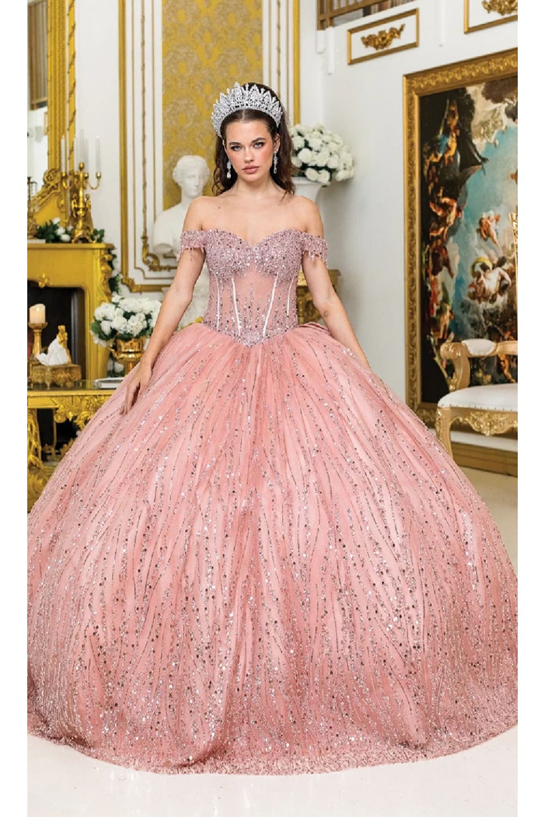 Dancing Queen Dresses DQ-1982 Timeless Elegance Quinceañera Dream Gown - Rose gold / XS - Dress