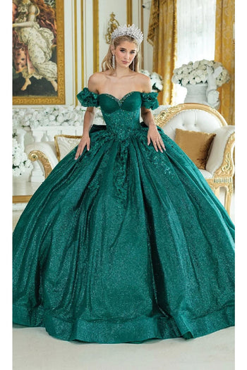 Dancing Queen Dresses DQ-1985 Gorgeous Quinceañera Dress of Grace - Hunter Green / XS - Dress