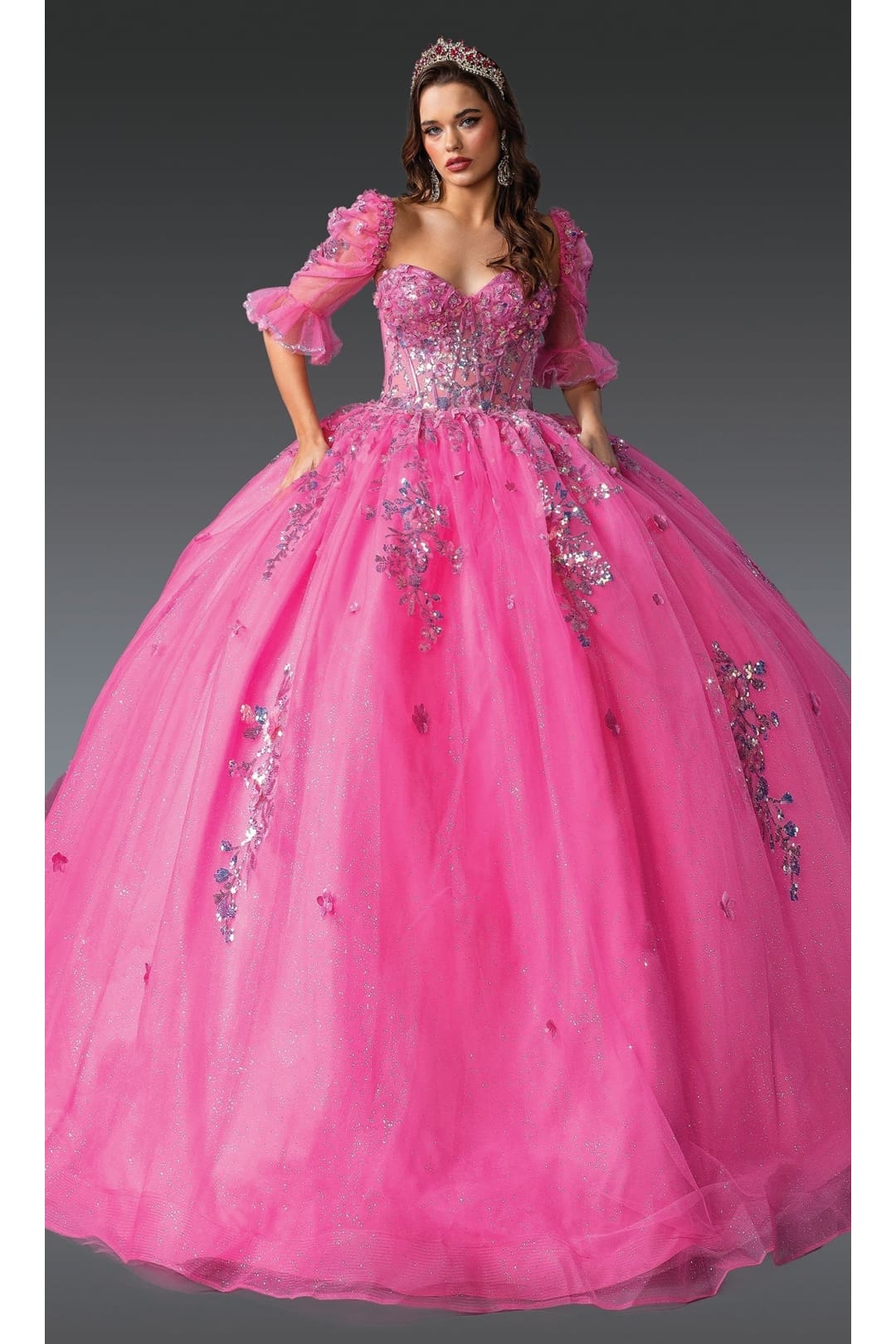 Dancing Queen Dresses DQ-1995 Pink Quinceañera Dress for a Perfect Day - ROSE PINK / XS - Dress